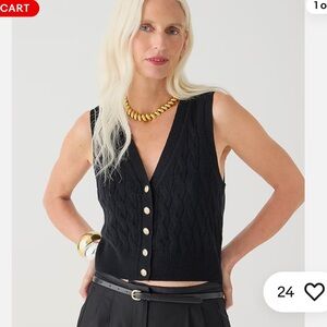 NWOT j. crew J.Crew Cashmere Cropped
Cable Knit Sweater Vest